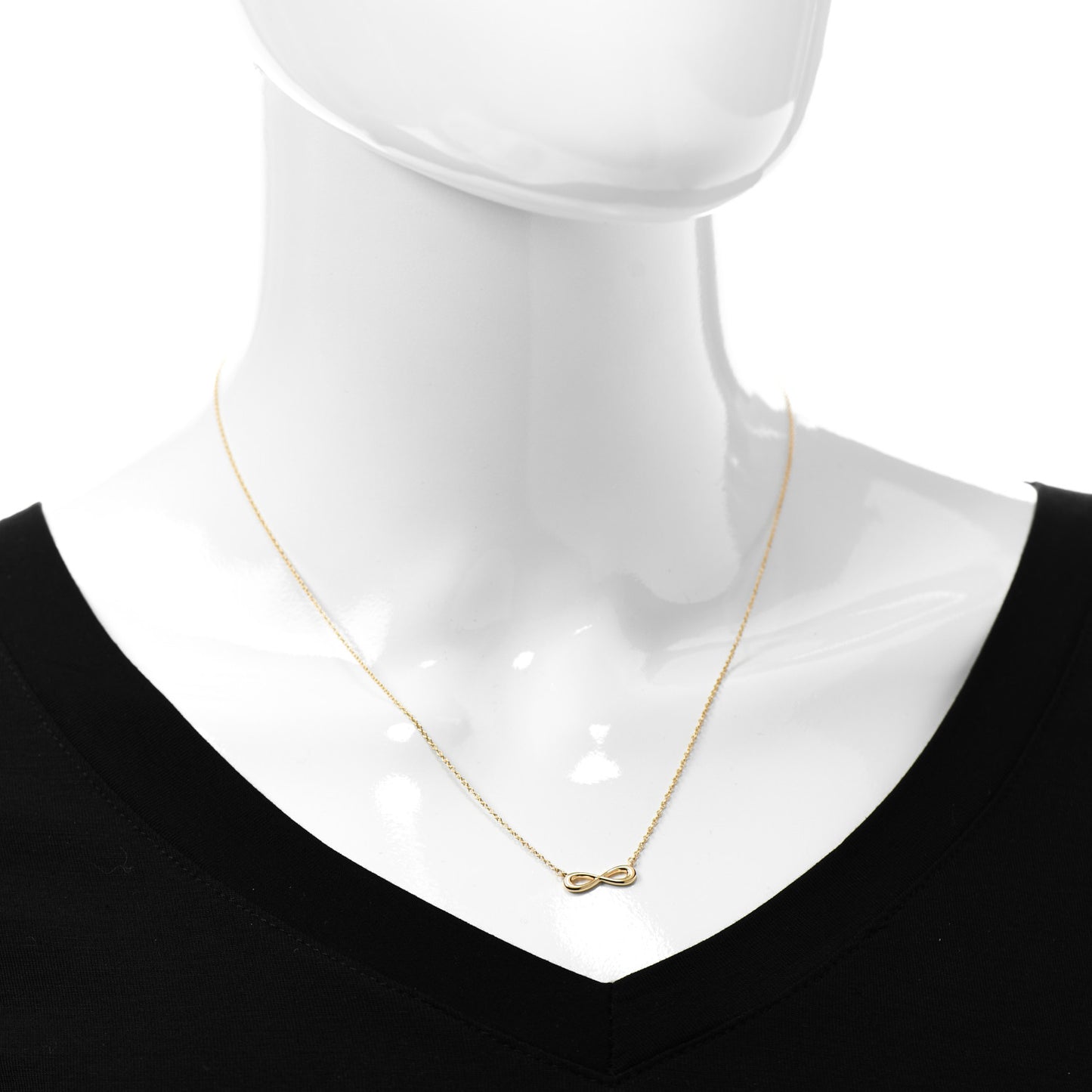 18K Yellow Gold Infinity Pendant Necklace