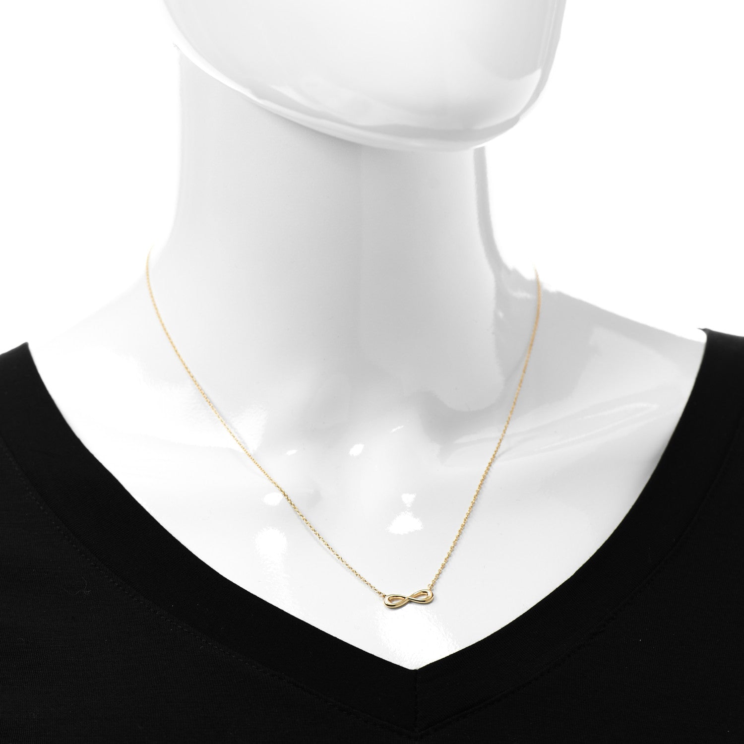 Tiffany 18K Yellow Gold Infinity Pendant Necklace 2 of 6