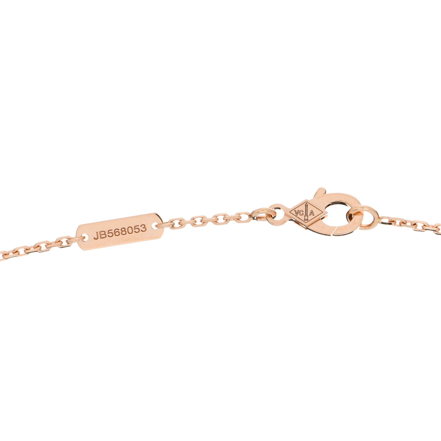 18K Rose Gold Diamond Vintage Alhambra Pendant Necklace