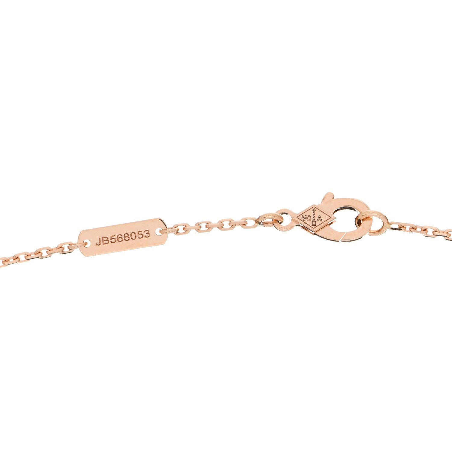 Van Cleef & Arpels 18K Rose Gold Diamond Vintage Alhambra Pendant Necklace 5 of 6