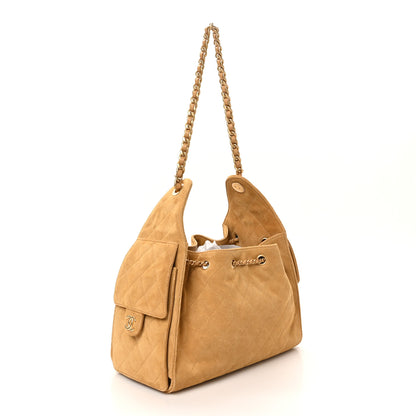 Chanel Suede Quilted Small Chanel 25 Handbag Beige 3 of 10