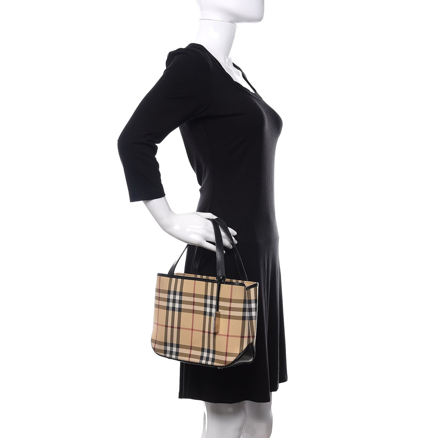 House Check Small Tote Black