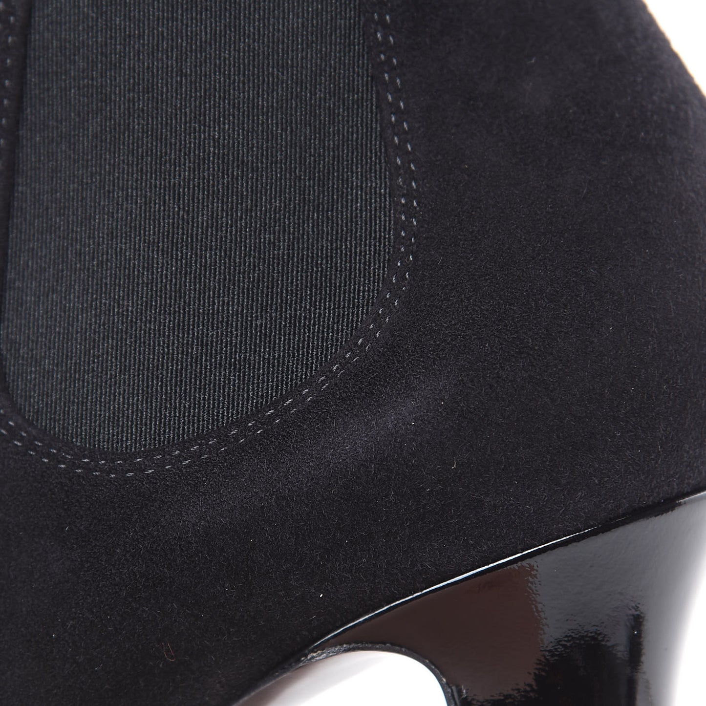 Suede Monogram Uniformes Cap Toe Chelsea 75mm Ankle Boots 36 Black