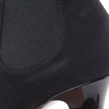 Louis Vuitton Suede Monogram Uniformes Cap Toe Chelsea 75mm Ankle Boots 36 Black 8 of 8