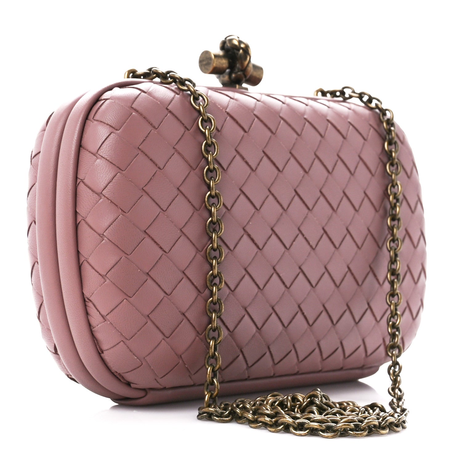 Bottega Veneta Nappa Intrecciato Chain Knot Clutch Watteau 3 of 9