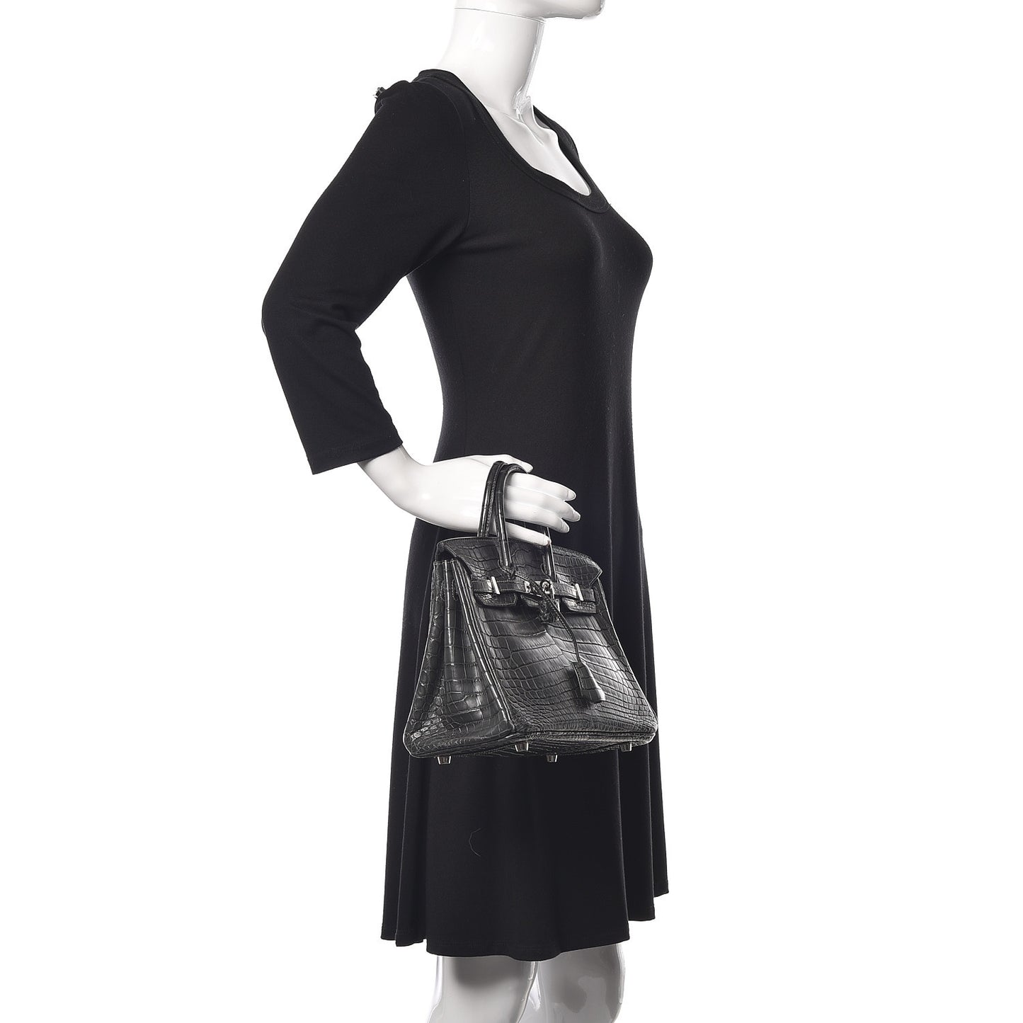 Matte Niloticus Crocodile Birkin 25 Graphite