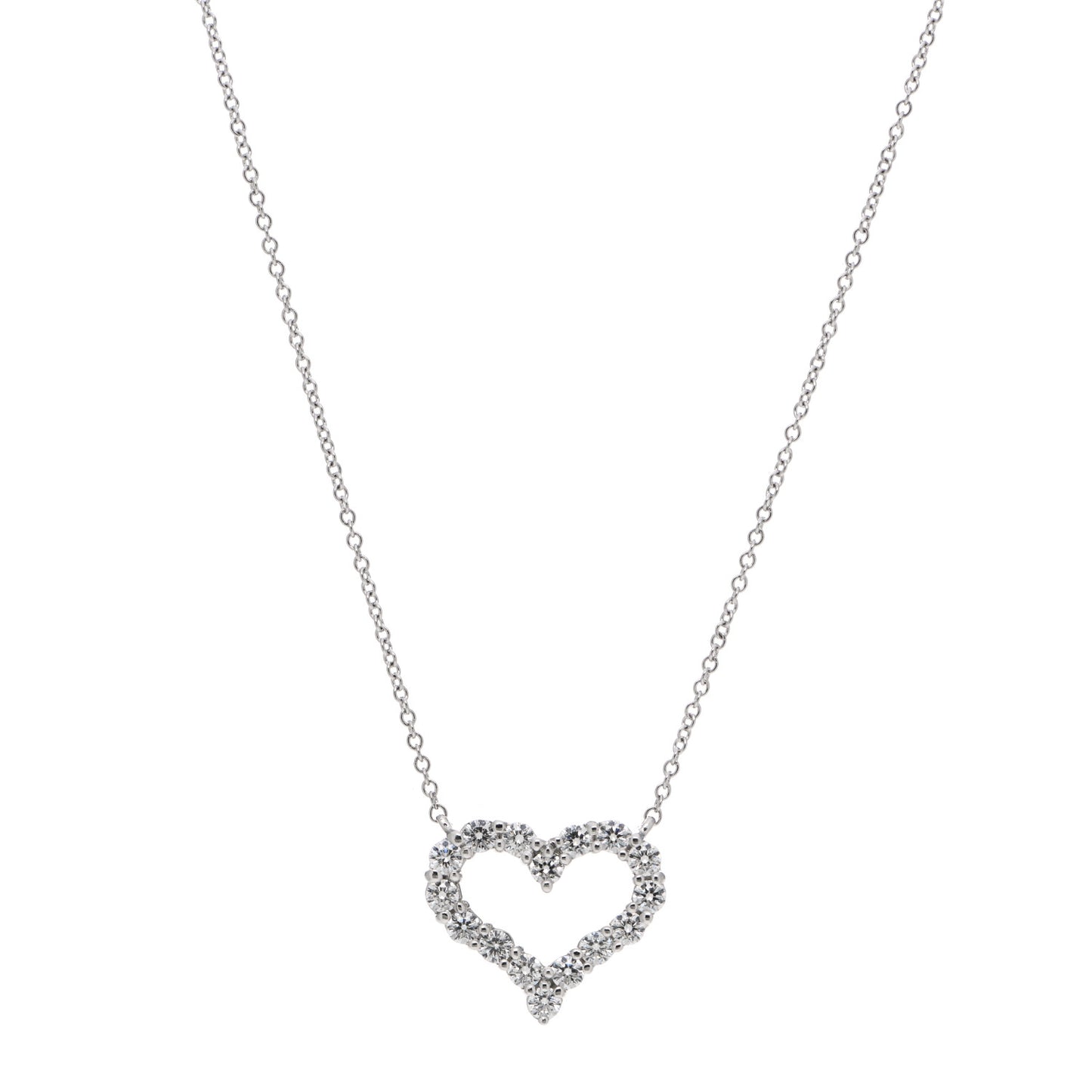 Platinum Diamond Small Heart Pendant Necklace