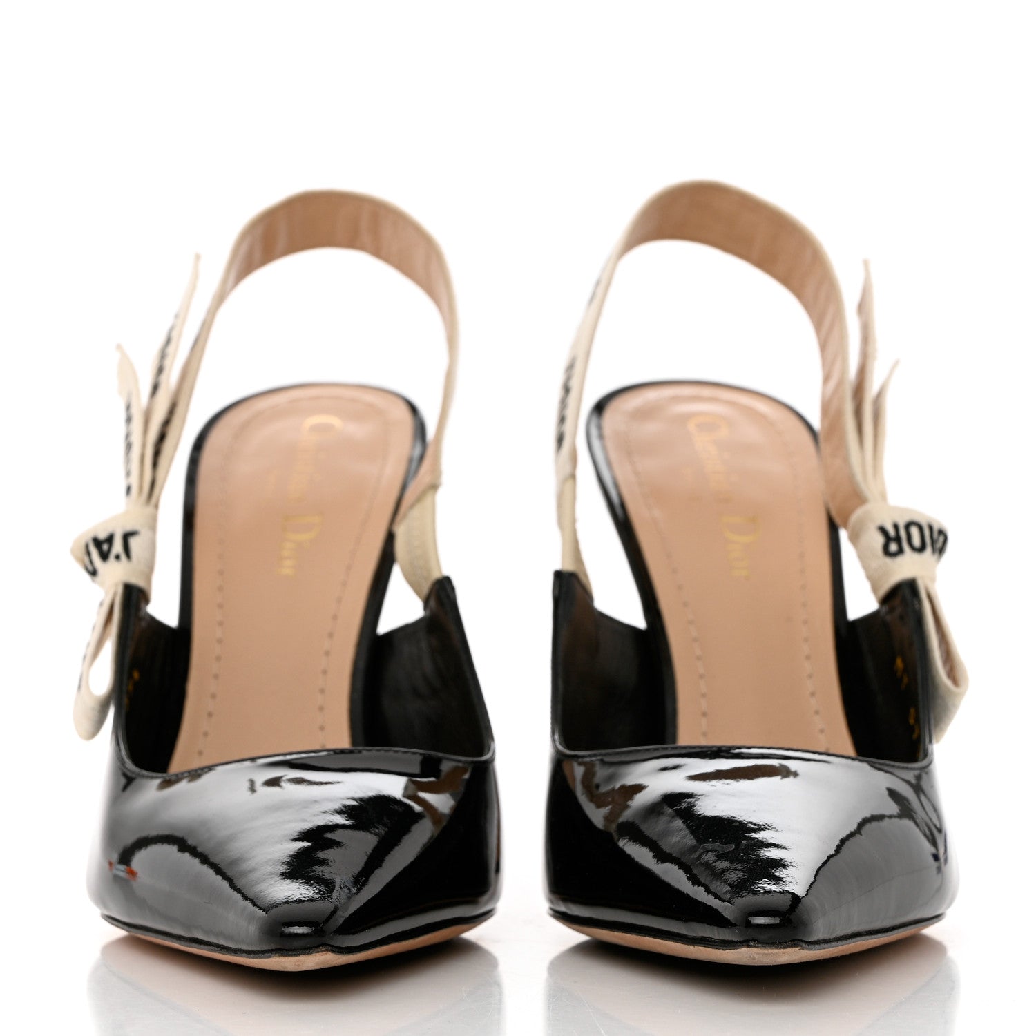 Christian Dior Patent Ribbon J'Adior Slingback 100mm Pumps 39.5 Black 2 of 8