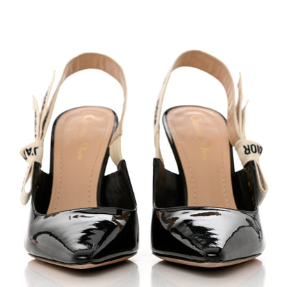 Christian Dior Patent Ribbon J'Adior Slingback 100mm Pumps 39.5 Black 2 of 8