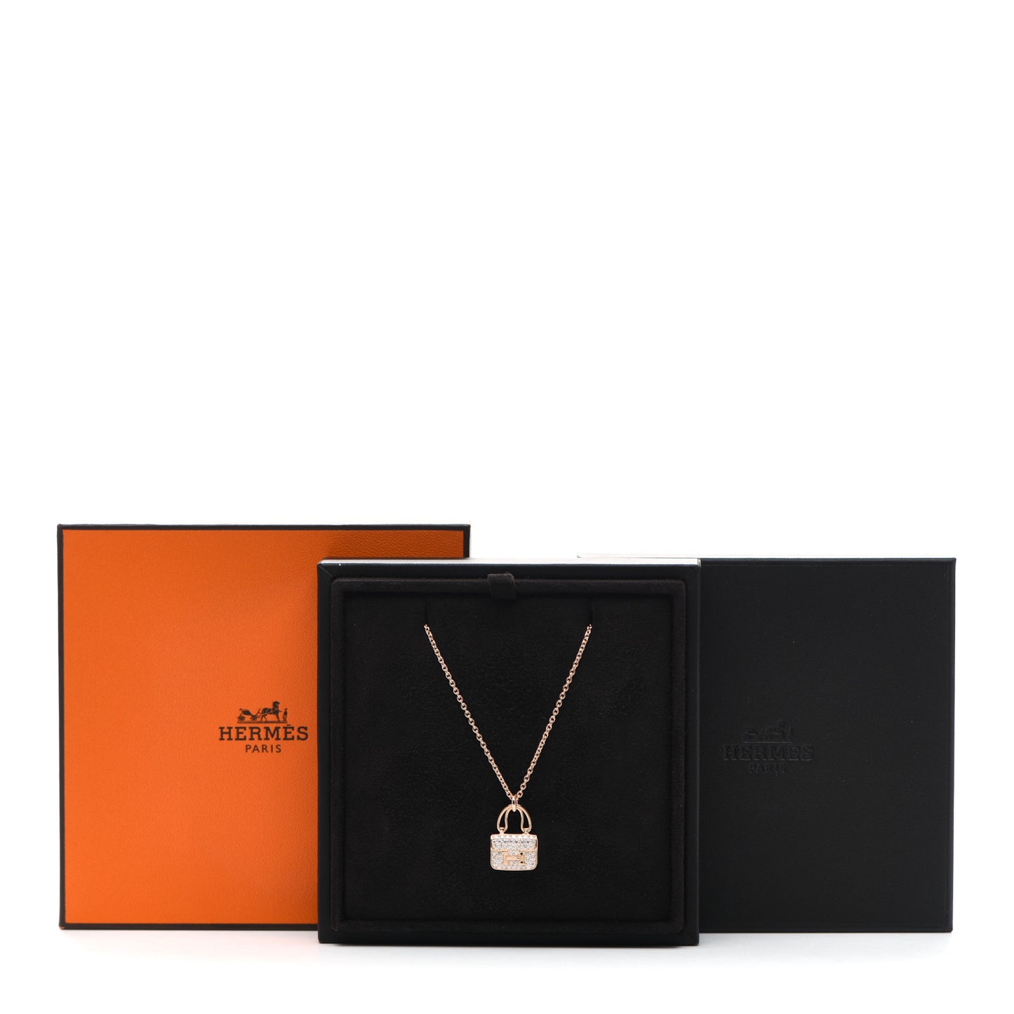 18K Rose Gold Diamond Constance Amulettes Pendant Necklace