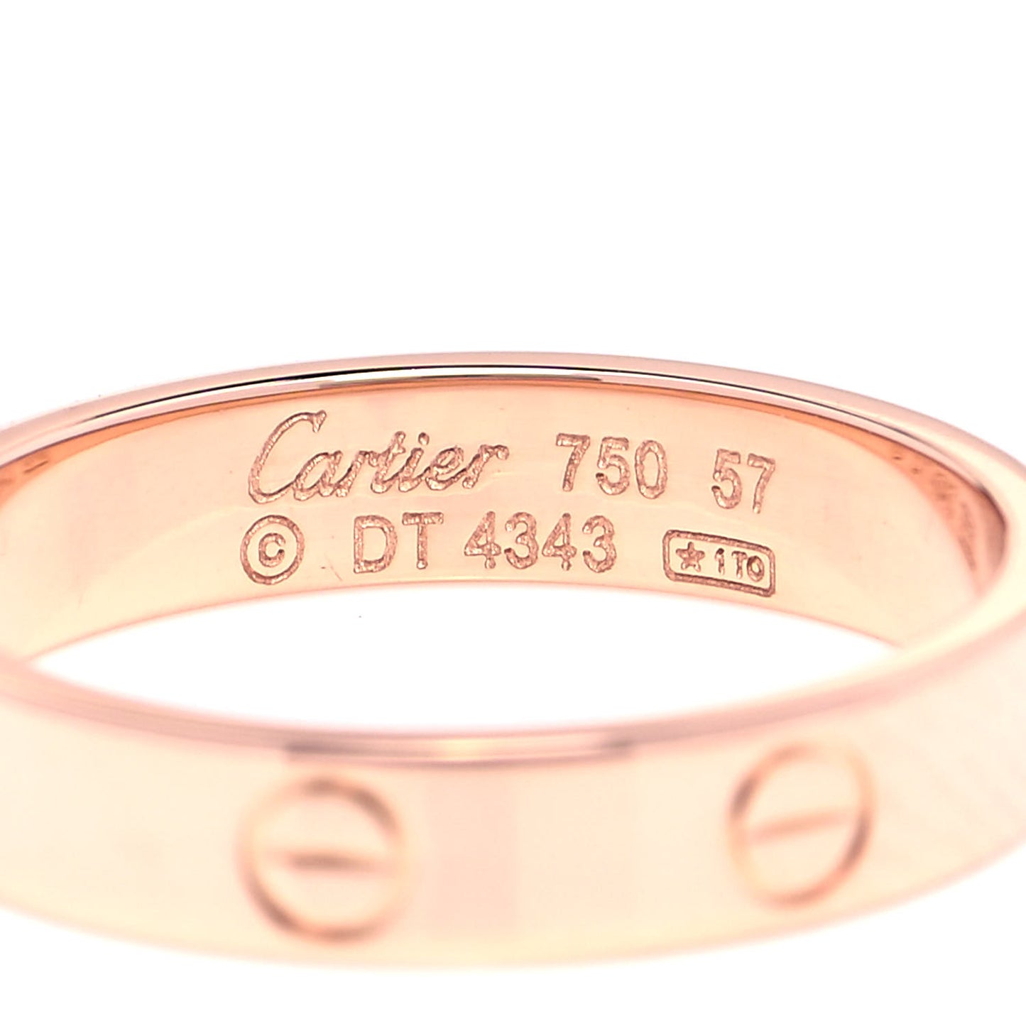 18K Pink Gold 4mm LOVE Wedding Band Ring 57 8