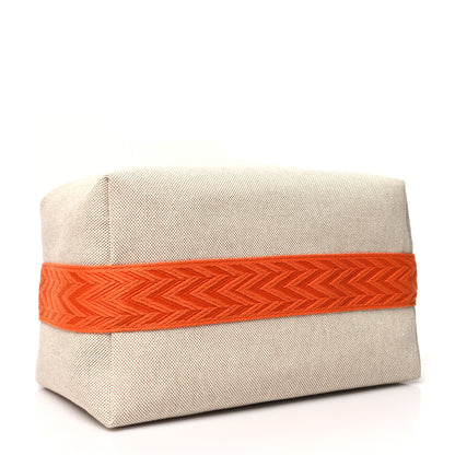 Hermes Canvas Large Bride-A-Brac Pouch Natural Orange 4 of 11