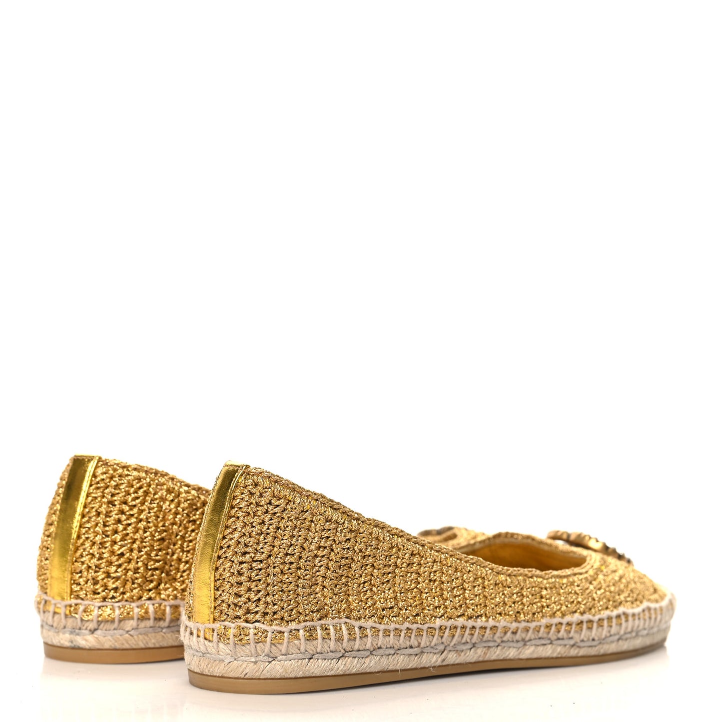 Cotton Malaga Kid Crochet Pearly GG Lilibeth Espadrille 38 Gold