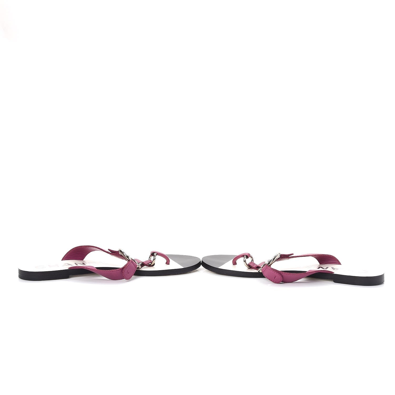 Chanel Lambskin CC Logo Thong Sandals 38 Purple 5 of 9