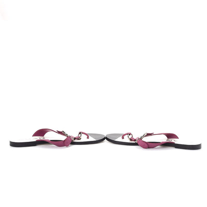 Chanel Lambskin CC Logo Thong Sandals 38 Purple 5 of 9
