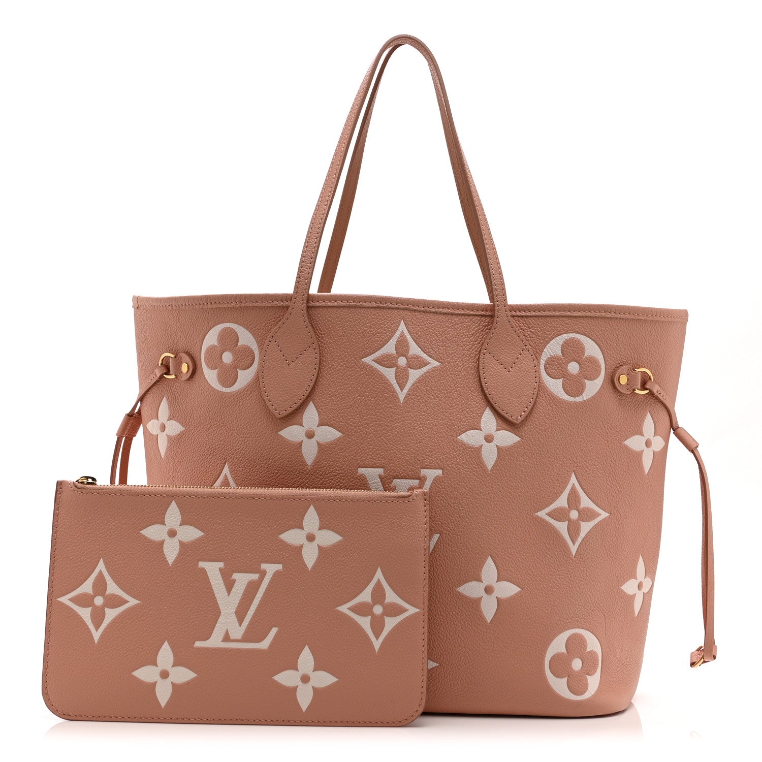Louis Vuitton Empreinte Monogram Giant Neverfull MM Trianon Pink Cream 3 of 10