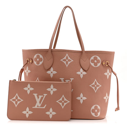 Louis Vuitton Empreinte Monogram Giant Neverfull MM Trianon Pink Cream 3 of 10