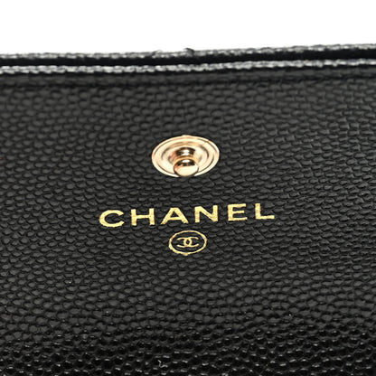 Chanel Caviar Quilted Mini Pearl On Top Coin Purse With Chain Black 6 of 9