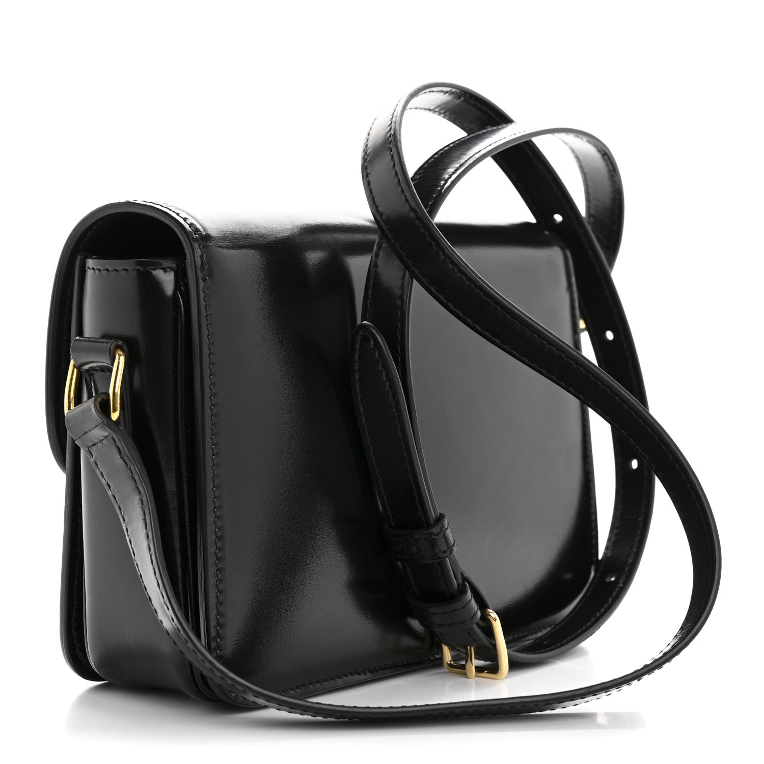 Celine Shiny Calfskin Teen Triomphe Black 3 of 12