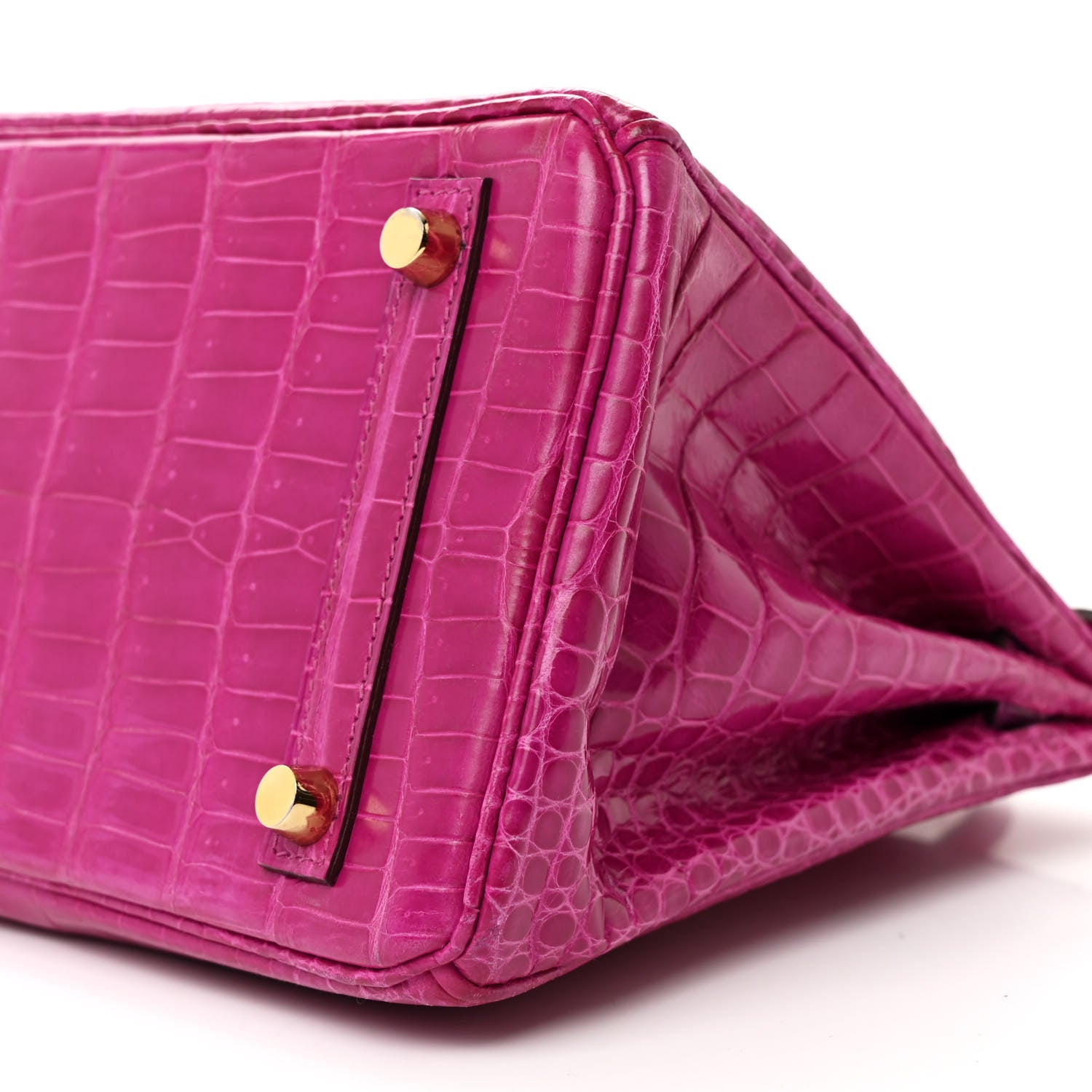 Hermes Shiny Porosus Crocodile Birkin 25 Rose Scheherazade 10 of 13
