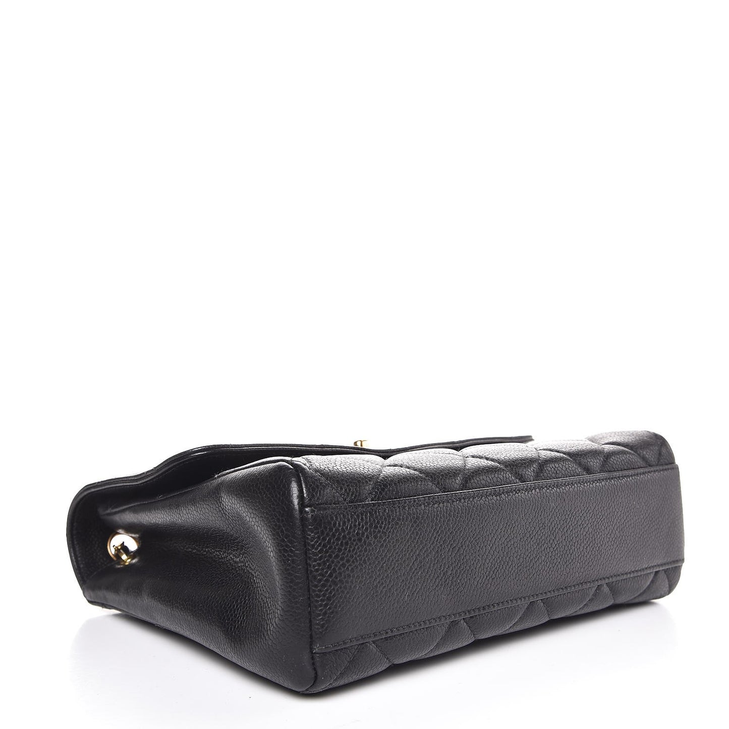 Caviar Quilted Medium Flap Shoulder Bag Black