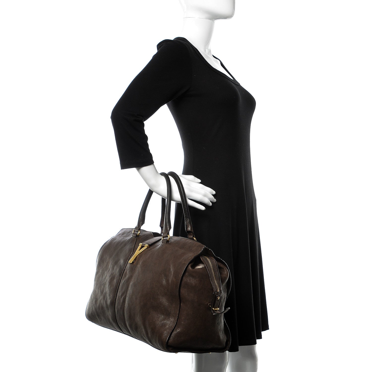 Saint Laurent Sheepskin Large Cabas ChYc Dark Brown 2 of 16