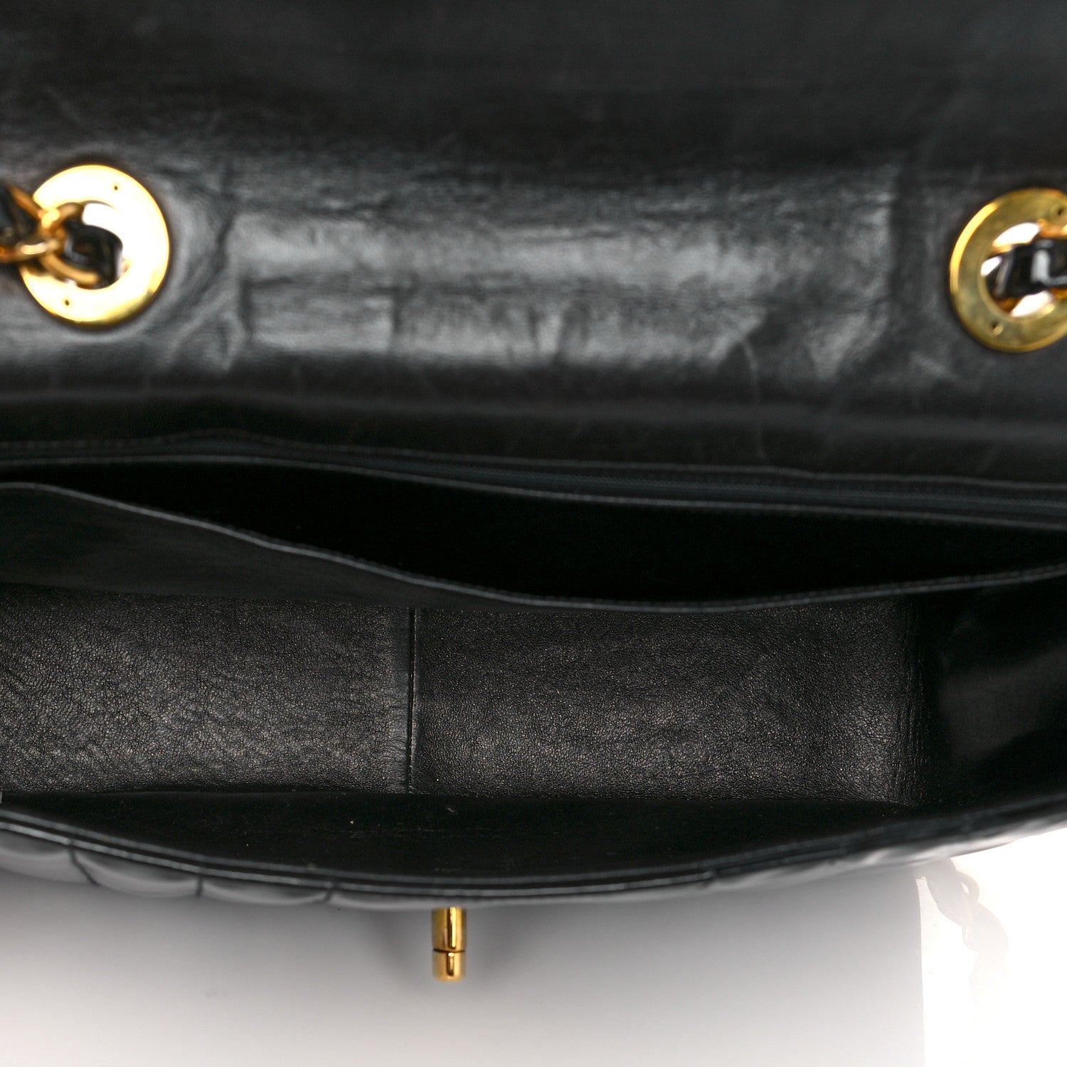 Chanel Patent Vertical Quilted Jumbo Single Flap Black 5 of 13