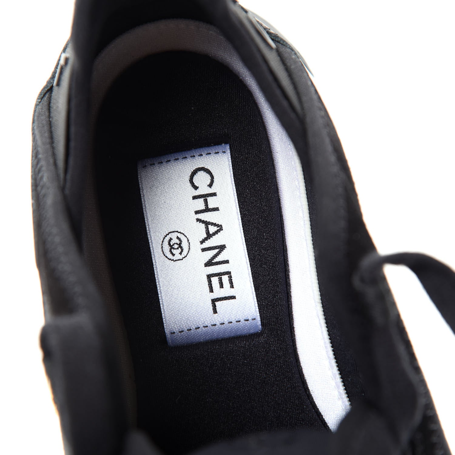 Chanel Velvet Calfskin Mixed Fibers CC Sneakers 37 Black 8 of 11