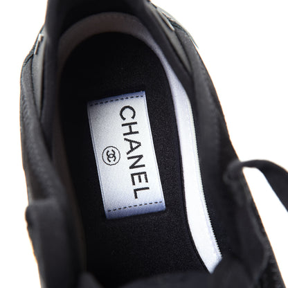 Chanel Velvet Calfskin Mixed Fibers CC Sneakers 37 Black 8 of 11