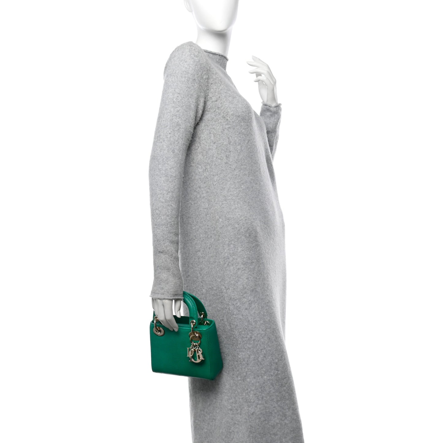 Lizard Mini Lady Dior Green