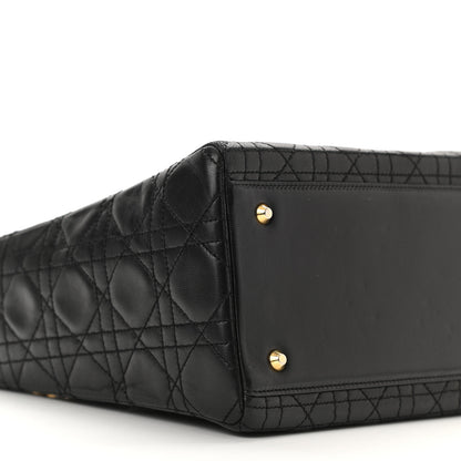Christian Dior Lambskin Cannage Medium Lady Dior Black 9 of 10
