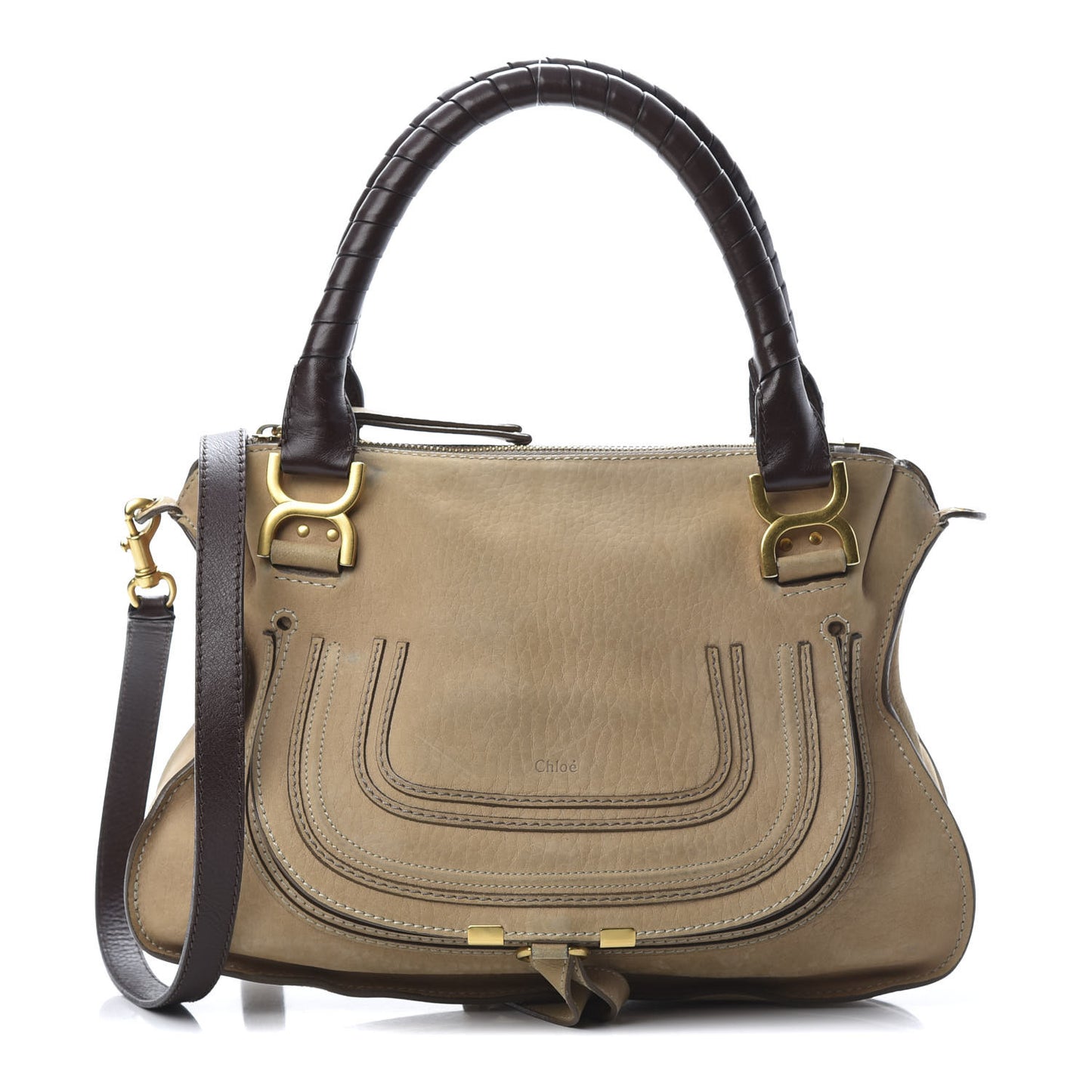 Nubuck Medium Marcie Satchel Greige
