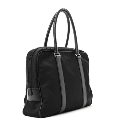 Prada Tessuto Nylon Saffiano Metal Triangle Logo Work Bag Black 2 of 13