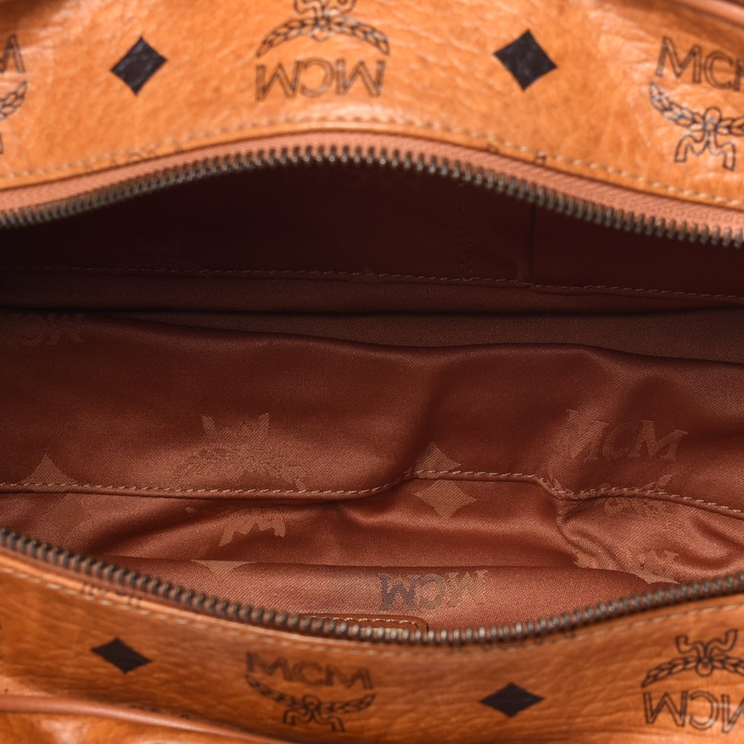 MCM Visetos Satchel Cognac 5 of 12