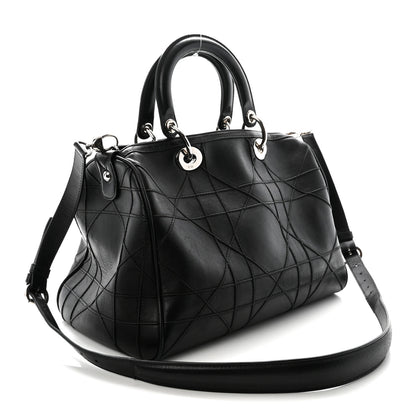 Christian Dior Lambskin Cannage Granville Polochon Black 3 of 10