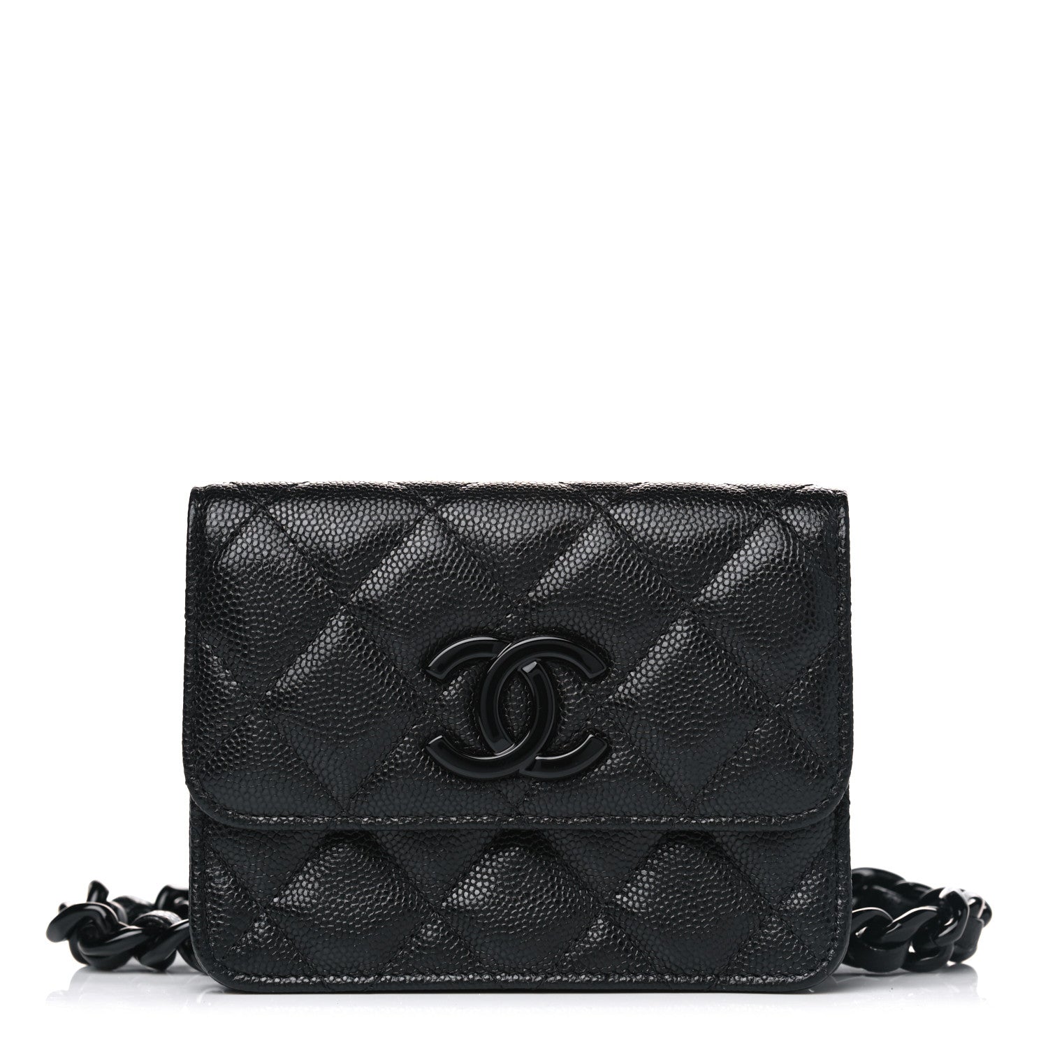 Chanel Caviar Quilted My Everything Belt Flap Card Holder Black 1 of 5