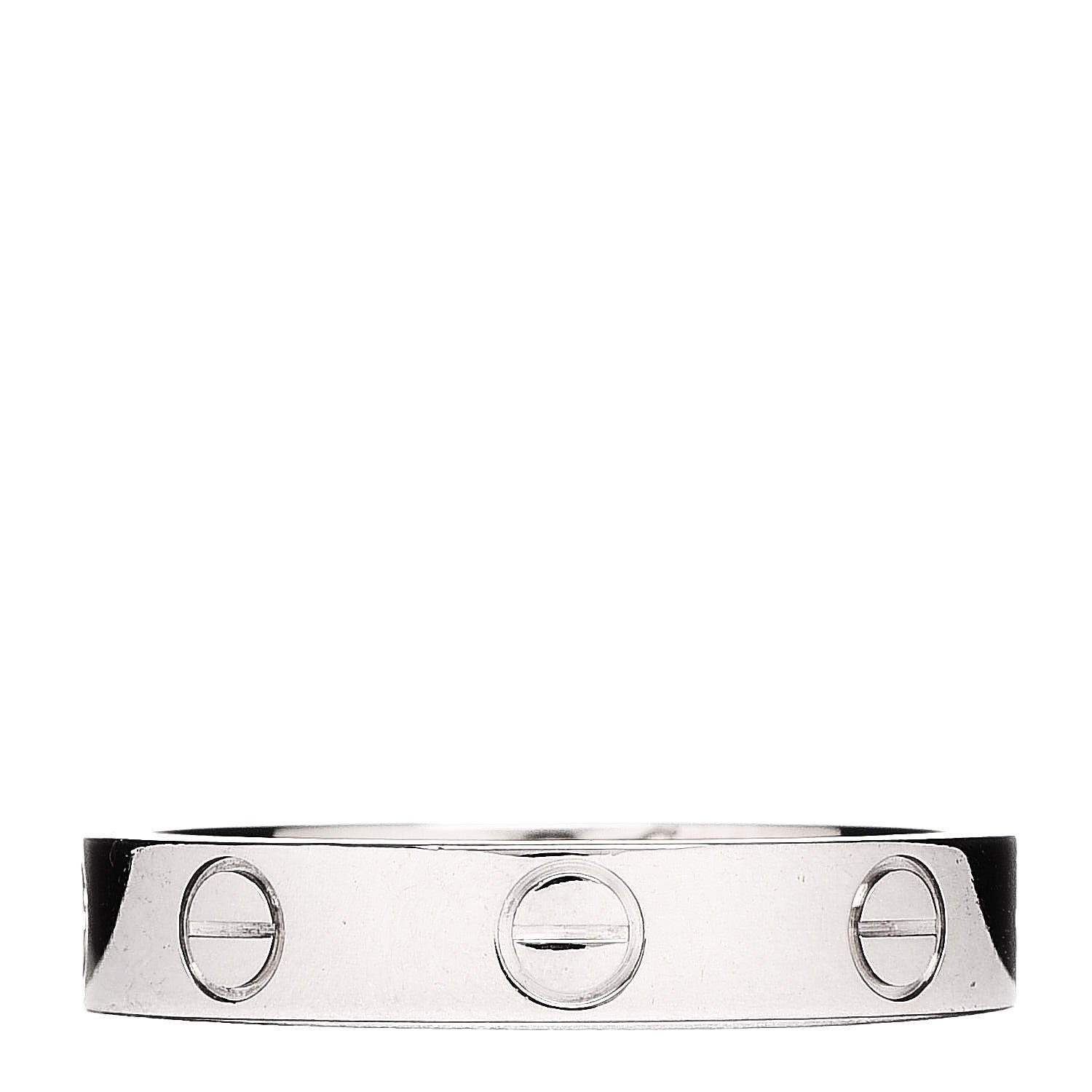 Cartier 18K White Gold 3.5mm LOVE Wedding Band Ring 51 5.75 3 of 4