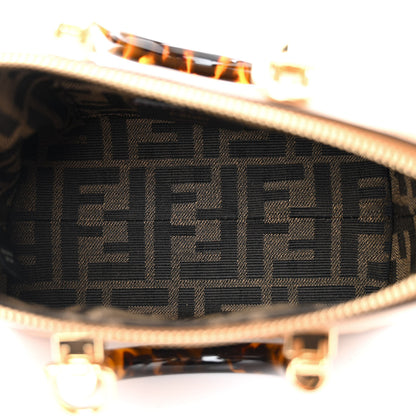 Fendi Vitello King Plexiglass Logo Embossed Mini By The Way Top Handle Boston Bag Caramello 5 of 11