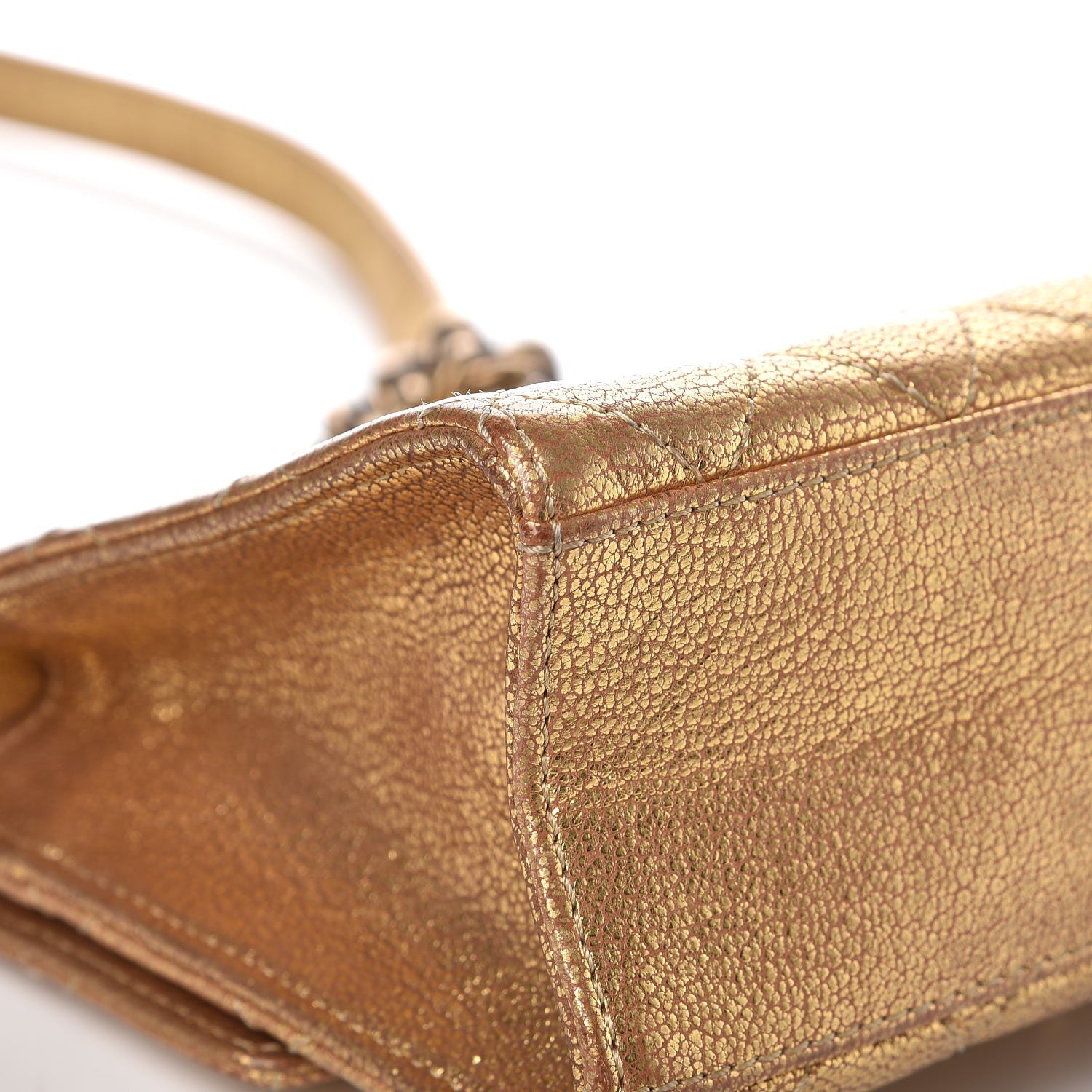 Chanel Metallic Goatskin Quilted Rita Flap Gold 13 of 19