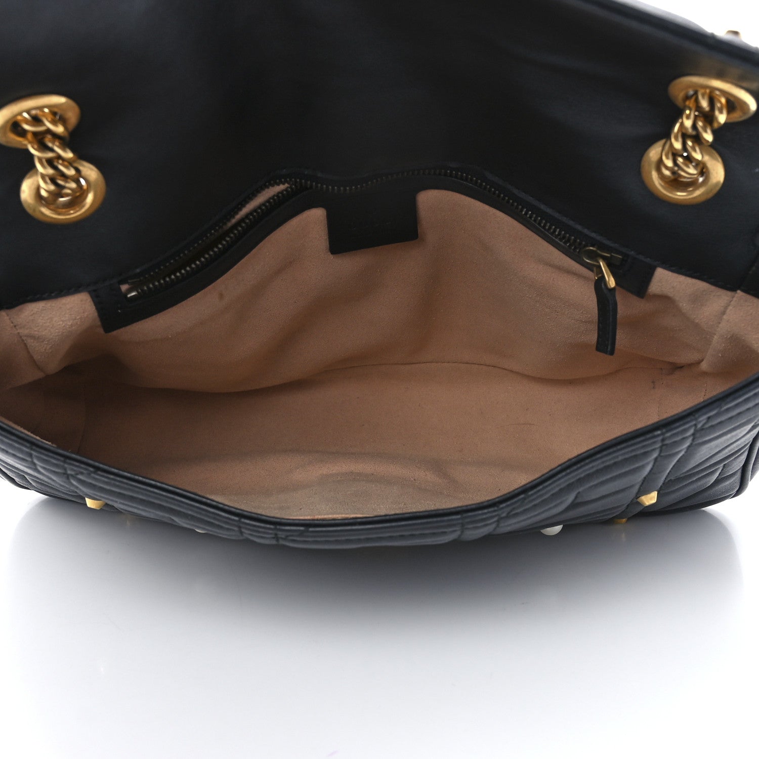 Gucci Calfskin Matelasse Studded Medium Pearly GG Marmont Shoulder Bag Black 5 of 12