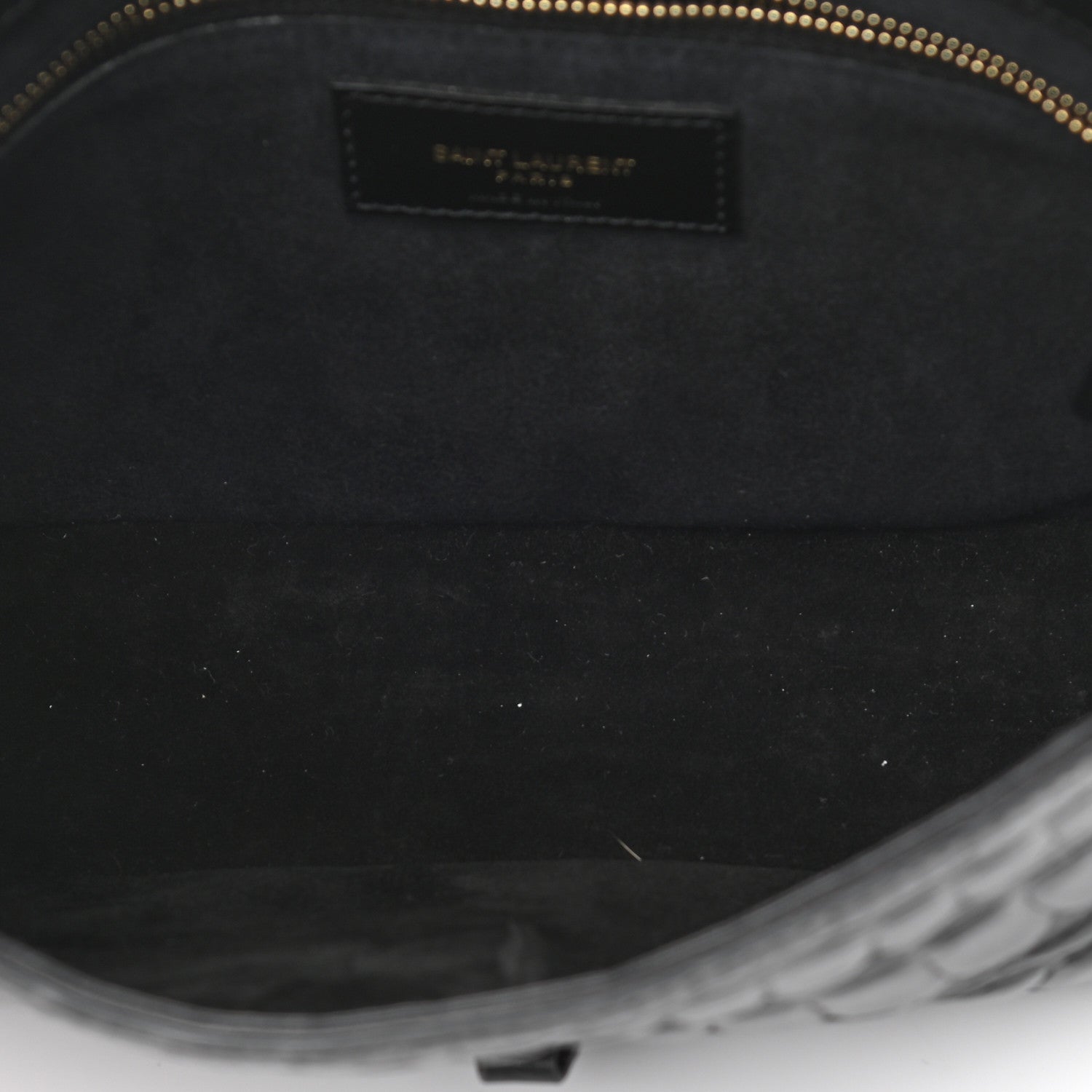 Saint Laurent Calfskin Crocodile Embossed Le 5 A 7 Hobo Black 5 of 10