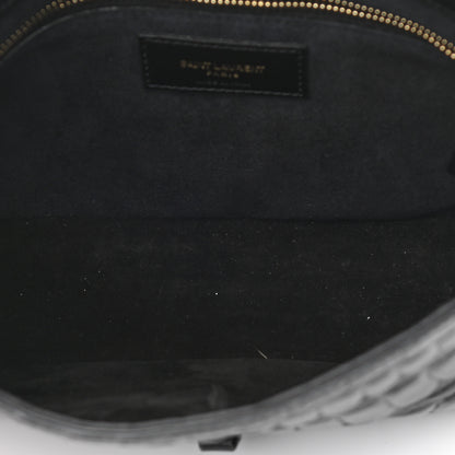 Saint Laurent Calfskin Crocodile Embossed Le 5 A 7 Hobo Black 5 of 10