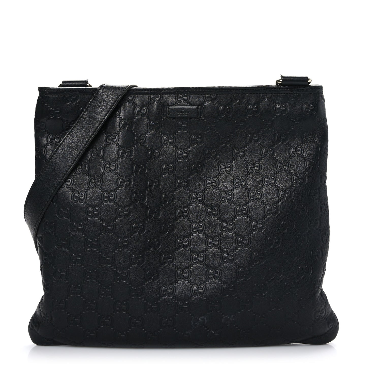 Guccissima Medium Flat Messenger Bag Black