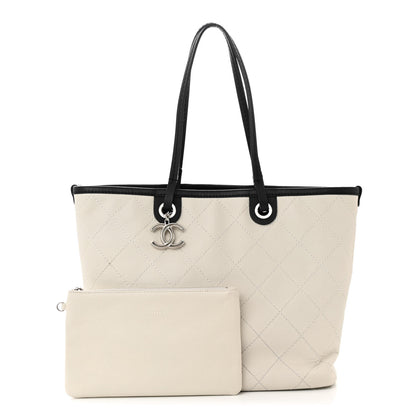Chanel Grained Calfskin Shopping Fever Tote White 3 of 13