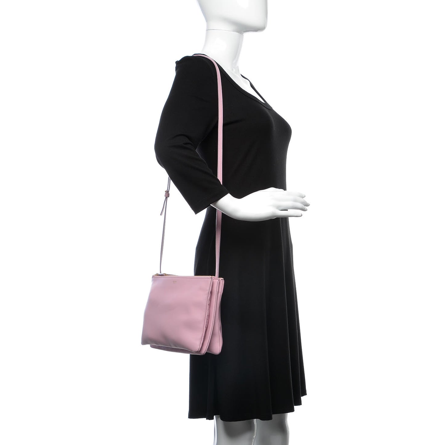 Lambskin Large Trio Crossbody Bag Pink