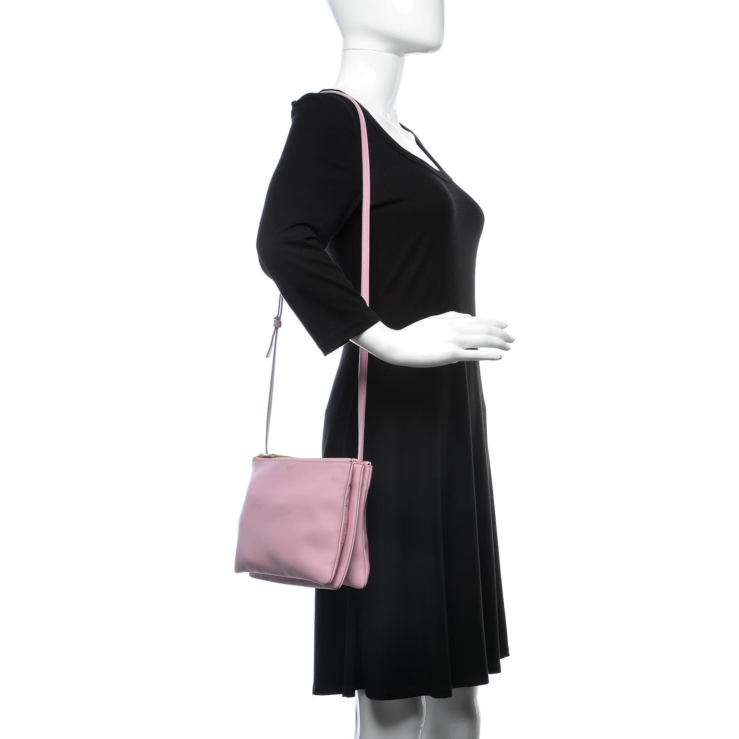 Celine Lambskin Large Trio Crossbody Bag Pink 2 of 9