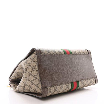 Gucci GG Supreme Monogram Web Medium Ophidia Tote Bag Brown 4 of 10