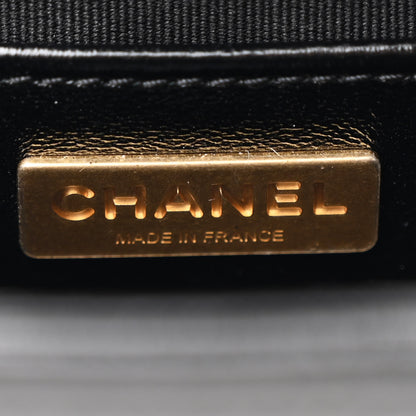 Chanel Shiny Lambskin Quilted Mini Cocodoc Top Handle Bag Black 6 of 10