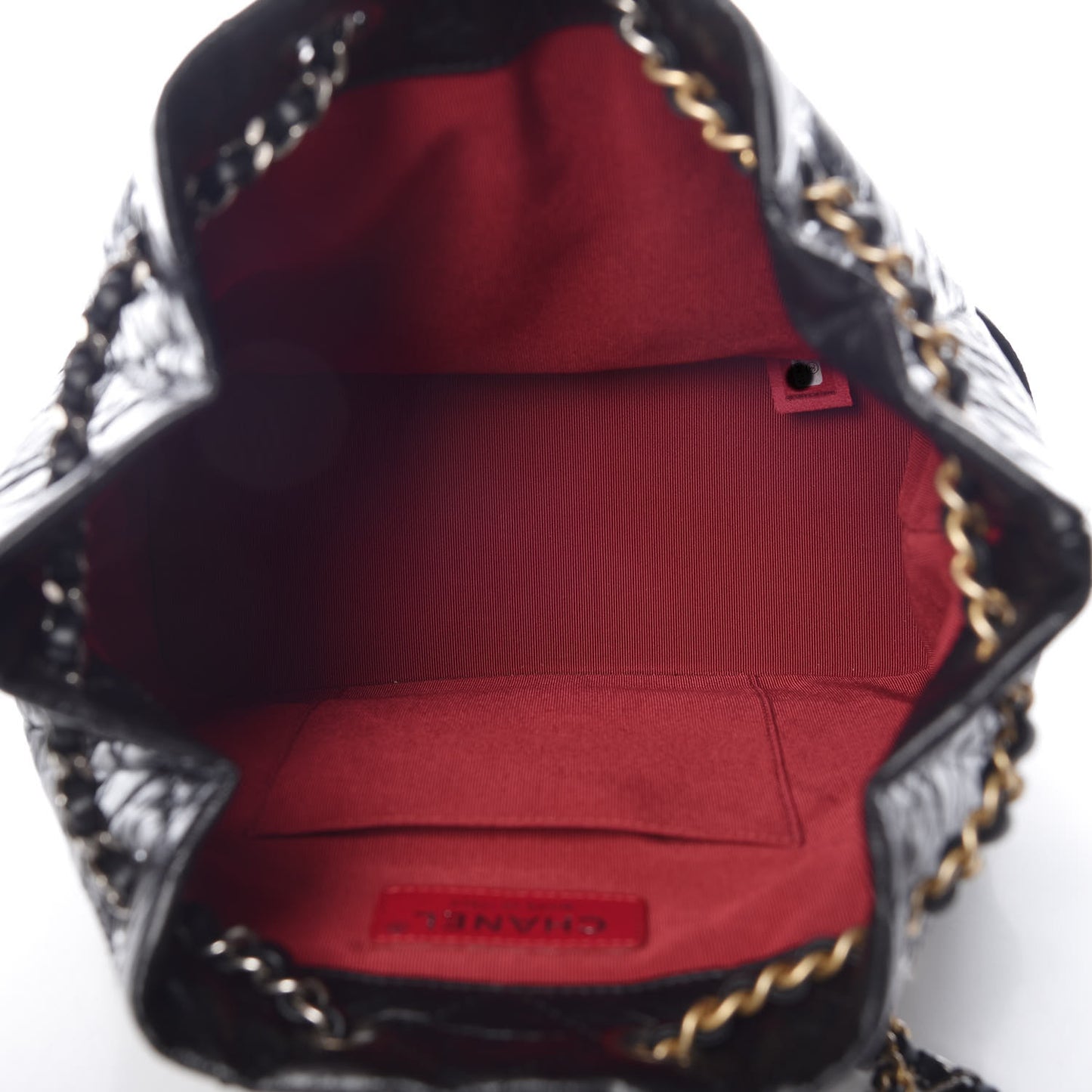 Aged Calfskin Quilted Small Gabrielle Backpack Black