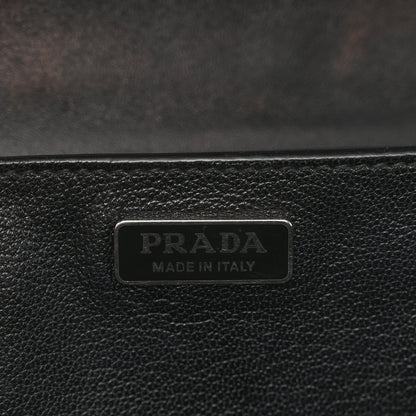 Prada City Calf Saffiano Studded Laser Cut Cahier Bag Black 7 of 11
